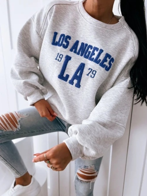 Bluza ocieplana oversize AZARA szara