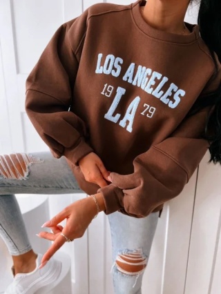 Bluza ocieplana oversize AZARA czekolada