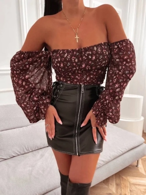 Bluzka z bufkami wzór 1