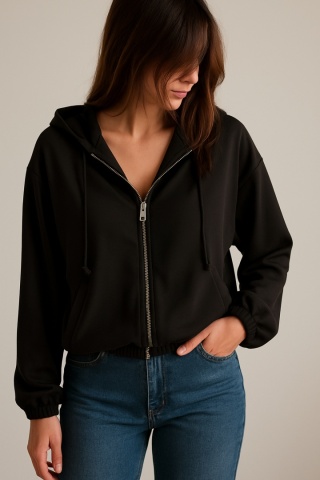 Cienka bluza oversize z kapturem