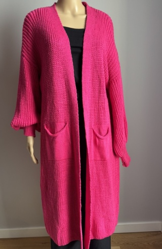 Kardigan midi fuksja