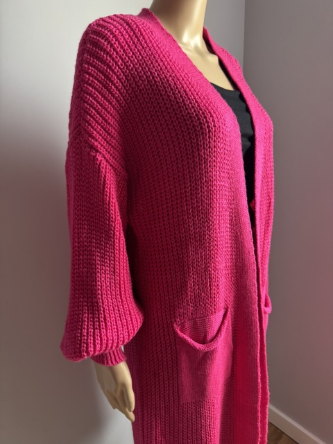 Kardigan midi fuksja