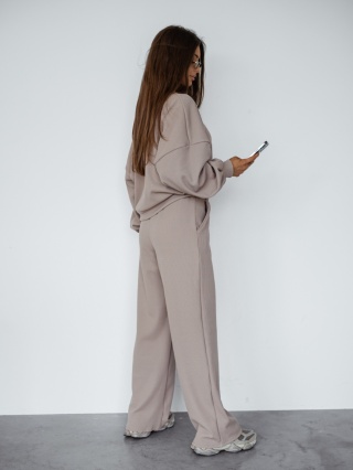 Komplet dresowy wafelkowy capuccino