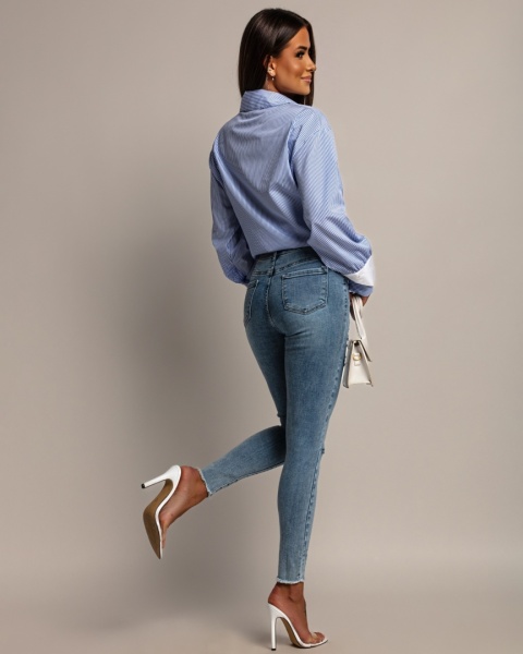 Koszula w paski - biało-niebieska