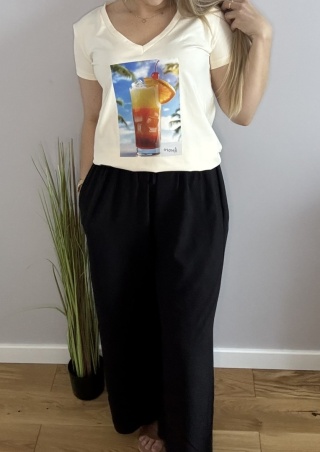 Koszulka beżowa z drinkiem