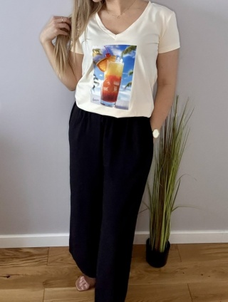 Koszulka beżowa z drinkiem