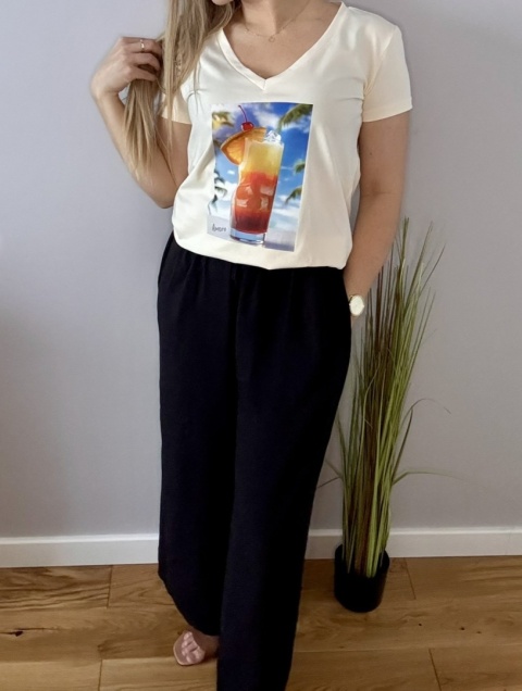 Koszulka beżowa z drinkiem