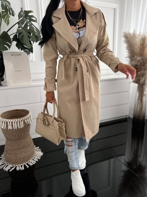 Płaszczyk midi z paskiem