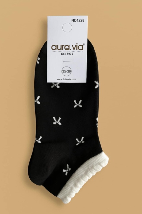 Skarpetki czarne w kokardki