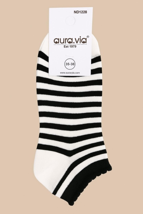 Skarpetki czarno-białe w paski