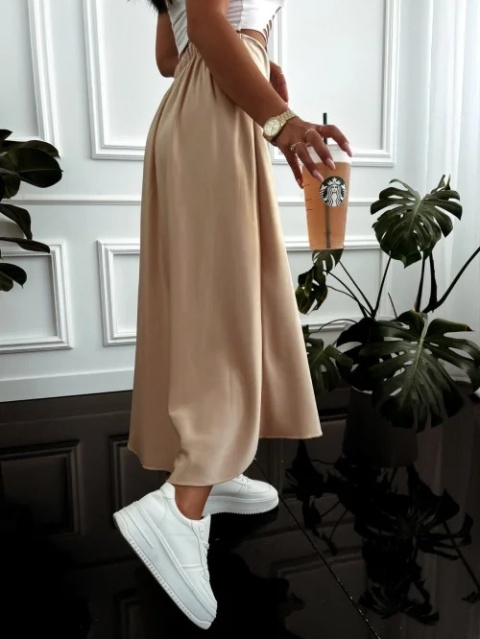 Spódnica błyszcząca a'al ZARA Kremowa