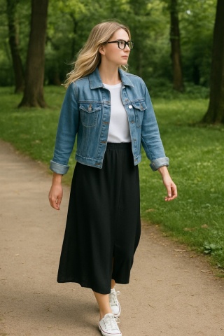 Spódnica midi z rozcięciami czarna