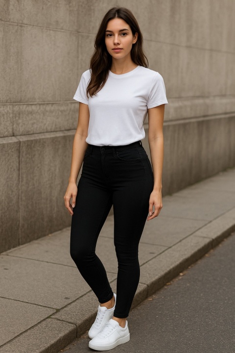 Spodnie rurki dopasowane czarne