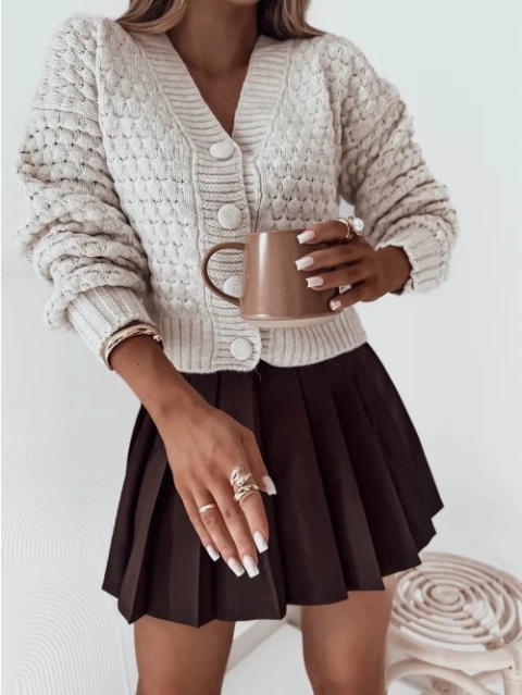 Sweterek zapinany MOTION Kość słoniowa